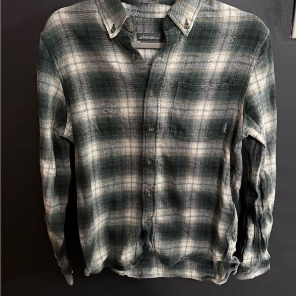 Eddie Bauer Men's Everyday Flannel Shirt Highlands Olive Size Small - Picture 3 of 9